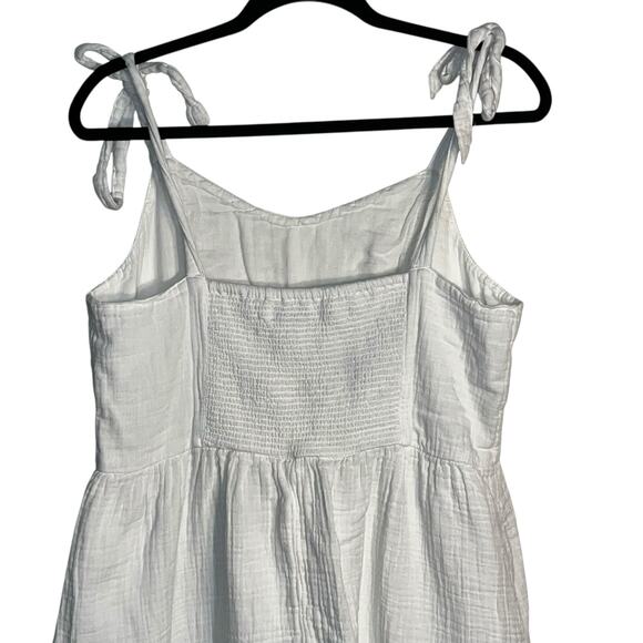 Old Navy White Tie-Strap Ruffle Hem Cotton Sundress Tall Large - Picture 4 of 8